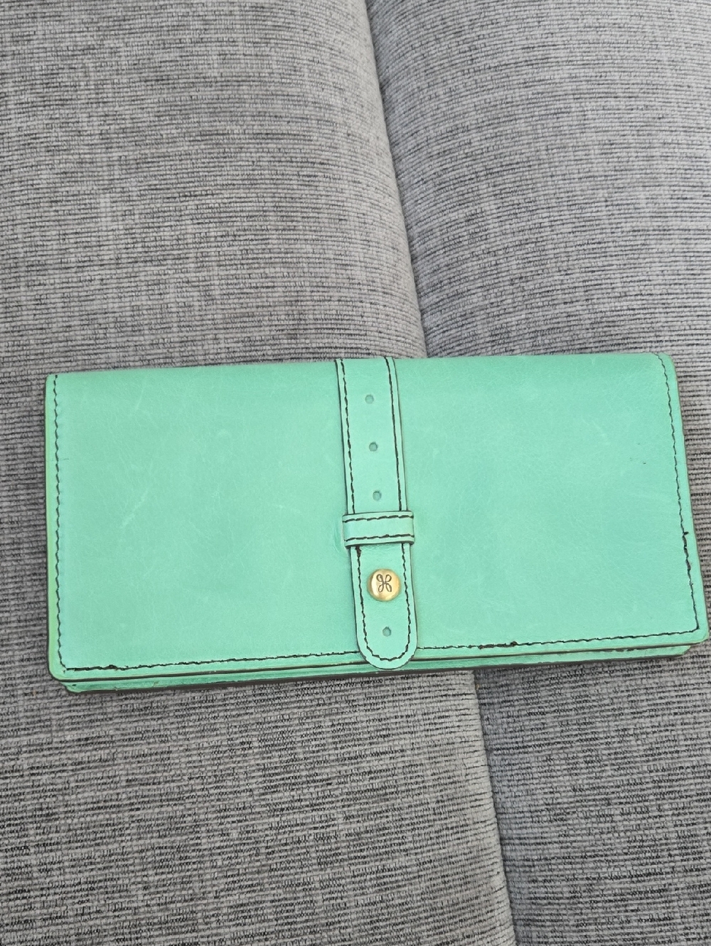 HOBO Mint Teal Leather Strap Wallet